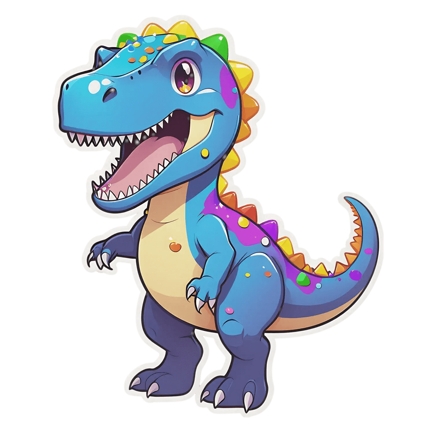 Dinosaur UV Sticker - Colorful T-Rex Design - Heat Press Transfer