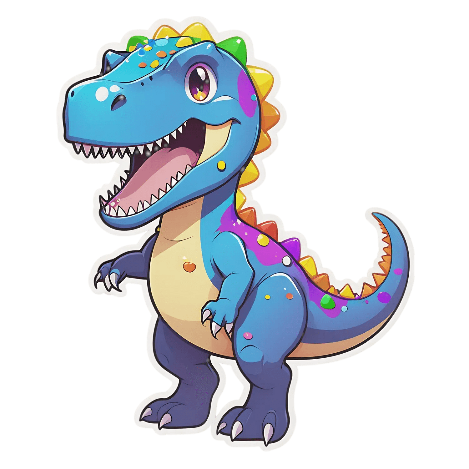 Dinosaur UV Sticker - Colorful T-Rex Design - Heat Press Transfer