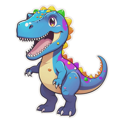 Dinosaur UV Sticker - Colorful T-Rex Design - Heat Press Transfer