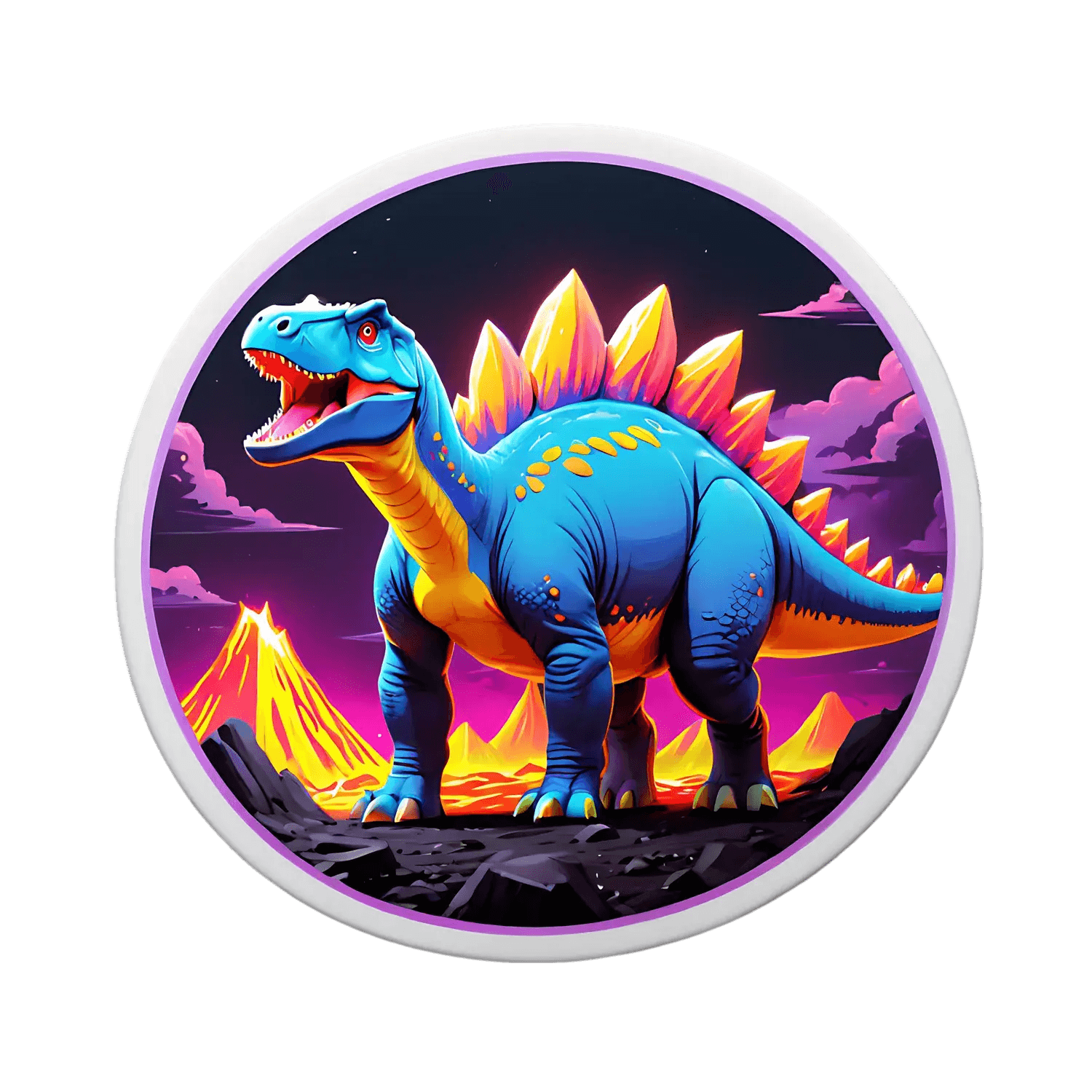 Dinosaur UV Sticker - Vibrant Jurassic Theme - Heat Press Transfer