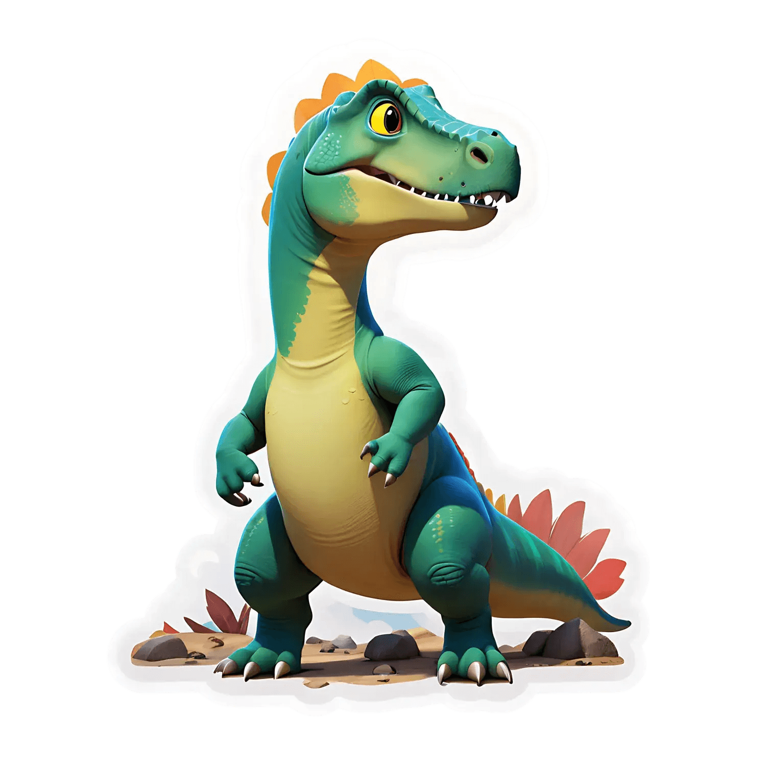 Dinosaur UV Sticker - Vibrant Kid's Decor - Heat Press Transfer