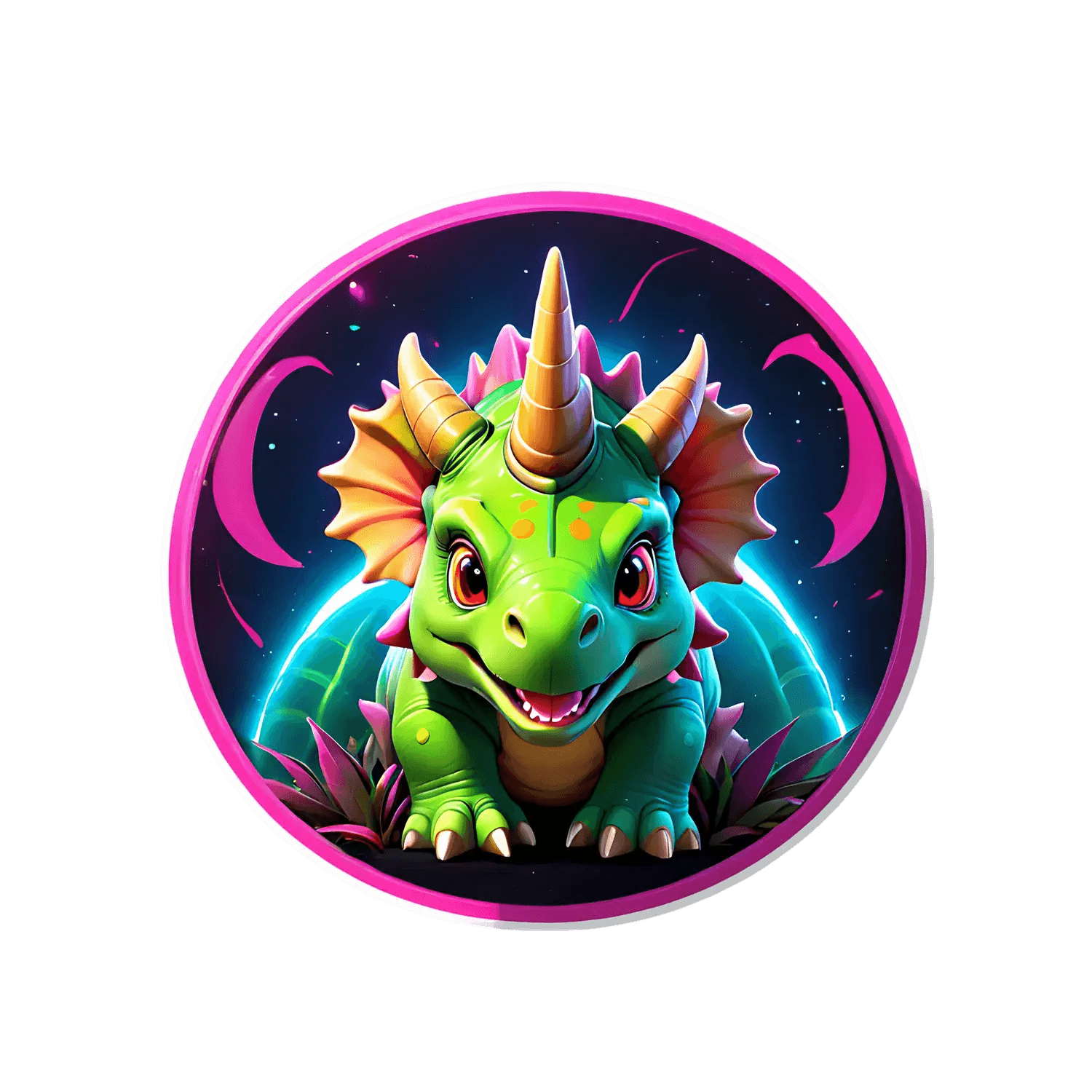 Dinosaur Unicorn Glow - Sticker - Heat Press Transfer