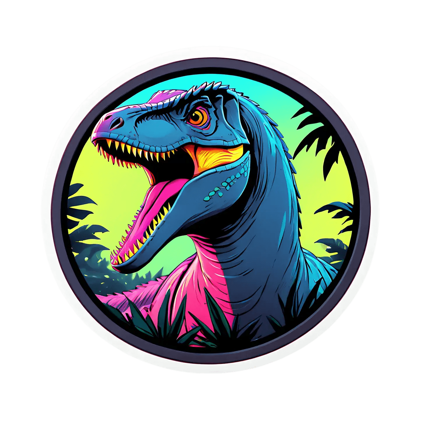 Dinosaur Vibrant Jungle Sticker - Heat Press Transfer