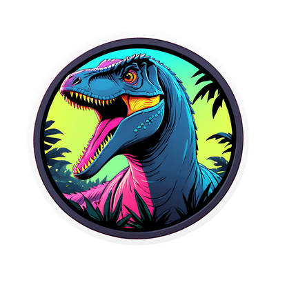 Dinosaur Vibrant Jungle Sticker - Heat Press Transfer