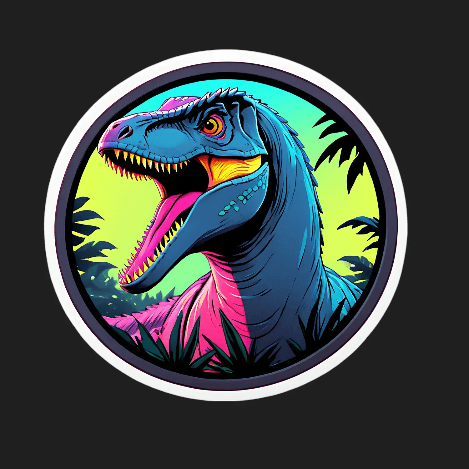Dinosaur Vibrant Jungle Sticker - Heat Press Transfer