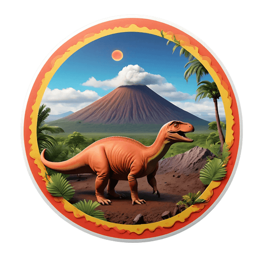 Dinosaur Volcano - Sticker - Heat Press Transfer