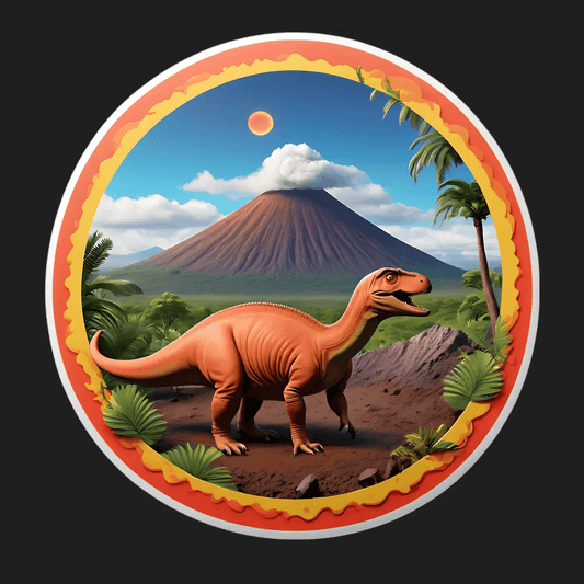 Dinosaur Volcano - Sticker - Heat Press Transfer