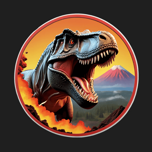 Dinosaur Volcano - Sticker - Heat Press Transfer