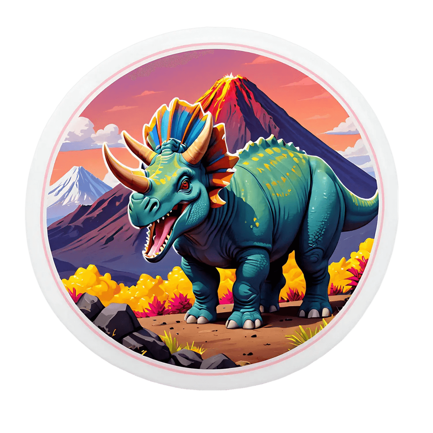 Dinosaur Volcano - Sticker - Heat Press Transfer