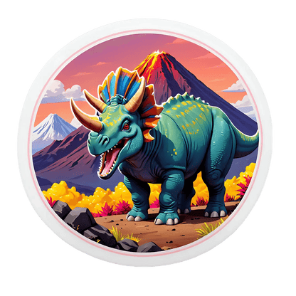 Dinosaur Volcano - Sticker - Heat Press Transfer
