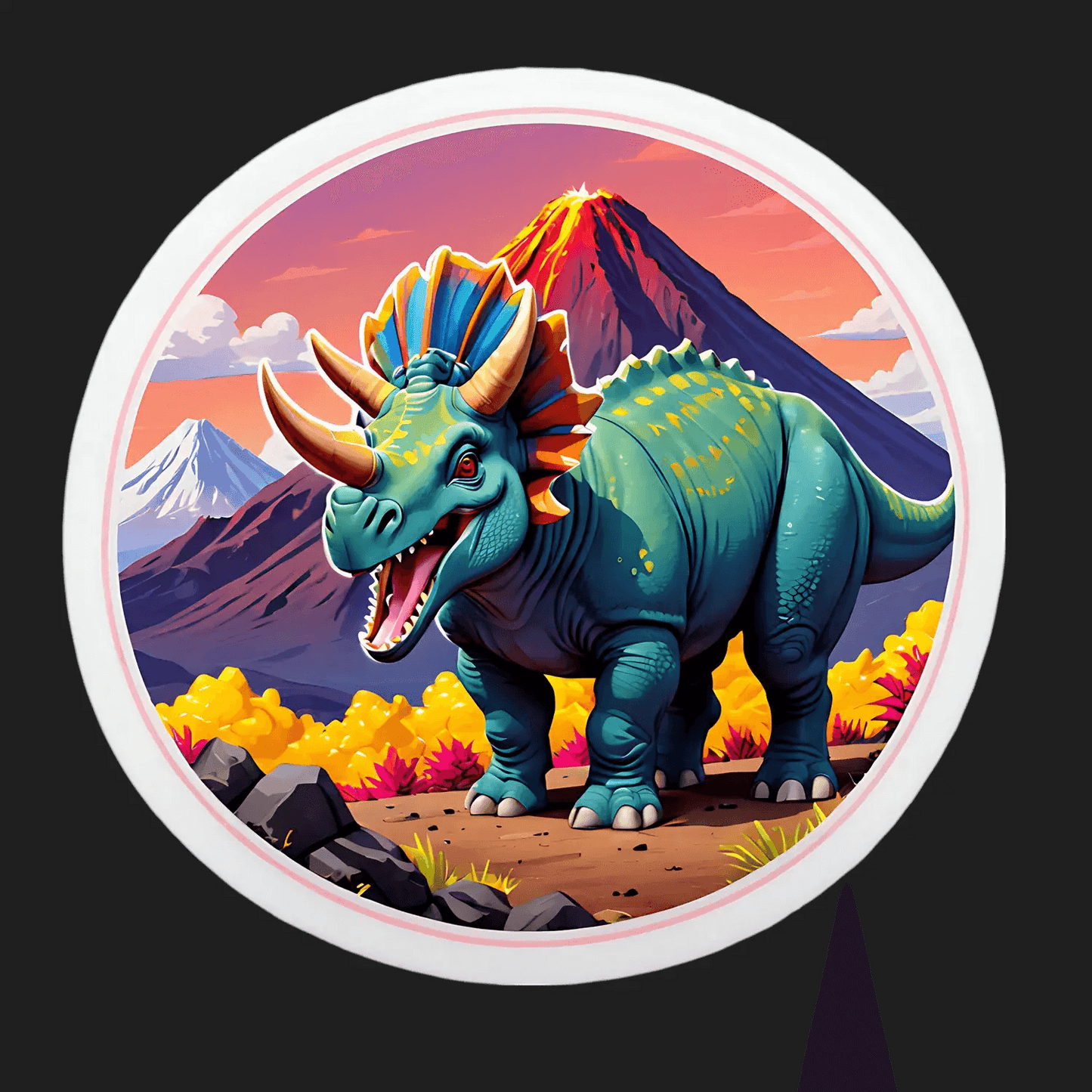 Dinosaur Volcano - Sticker - Heat Press Transfer