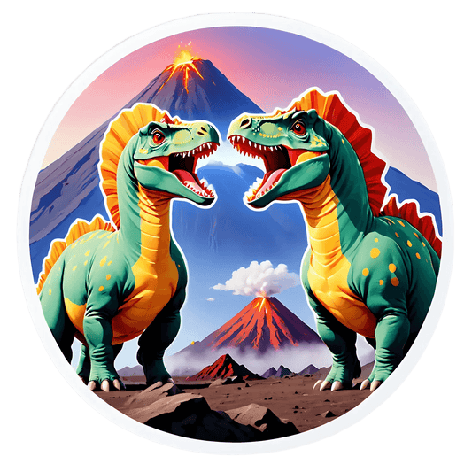 Dinosaur Volcano - Sticker - Heat Press Transfer