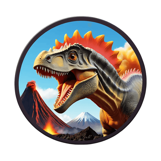 Dinosaur Volcano Sticker - UV DTF Design - Heat Press Transfer