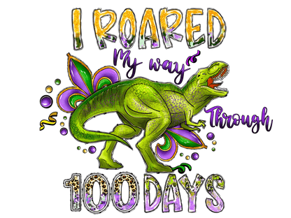 Dinosaur 100 Days - DTF Ready to Press - Heat Press Transfer