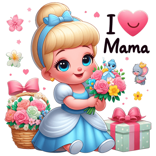 Disney Cinderella Mother's Day Design - DTF Ready To Press - Heat Press Transfer