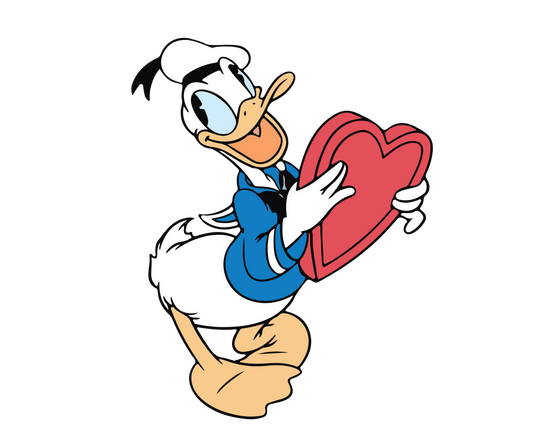 Disney Donald Duck Valentine's Day Design - DTF Ready To Press - Heat Press Transfer