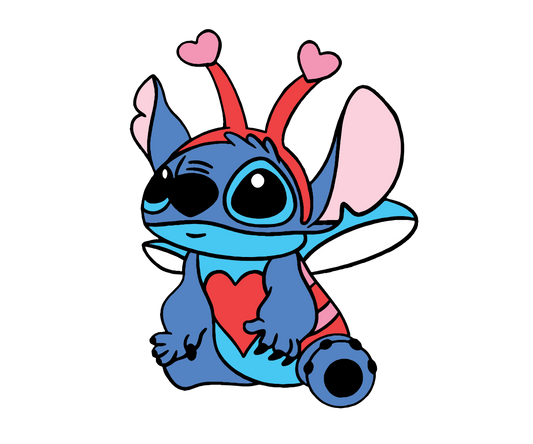 Disney Lilo And Stitch Valentine's Day Design - DTF Ready To Press - Heat Press Transfer