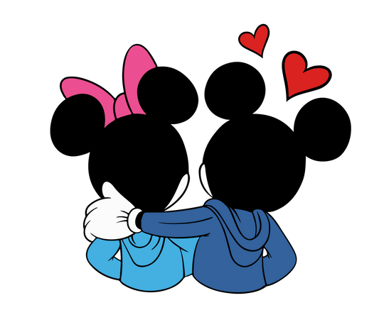 Disney Mickey And Minnie Valentine's Day Design - DTF Ready To Press - Heat Press Transfer