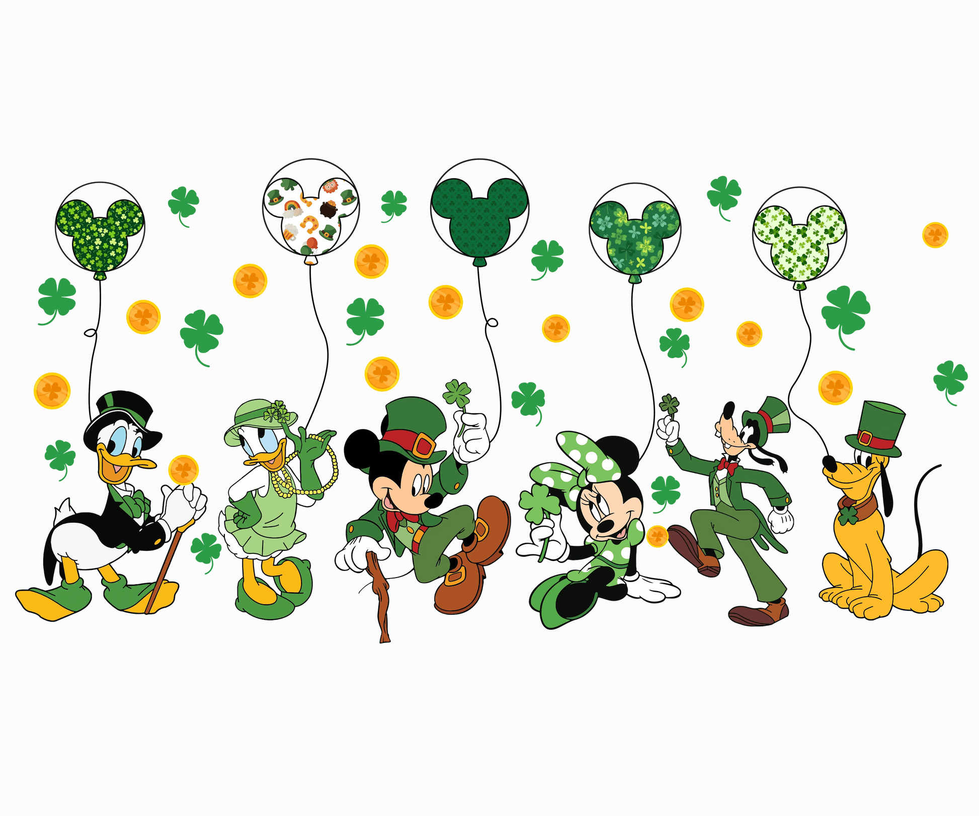 Disney Mickey Mouse Friend St Patrick Day Design - DTF Ready To Press - Heat Press Transfer