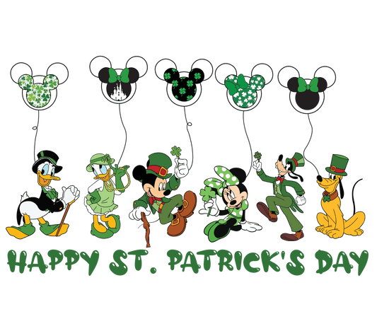 Disney Mickey Mouse Happy St. Patrick's Day Design - DTF Ready To Press - Heat Press Transfer