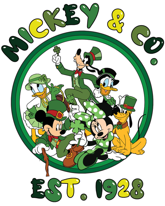 Disney Mickey & Co Saint Patty's Day Design - DTF Ready To Press - Heat Press Transfer