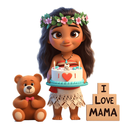 Disney Moana I Love Mama Design - DTF Ready To Press - Heat Press Transfer