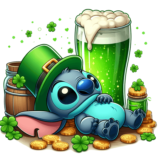 Disney Stitch St Patricks Day Irish Design - DTF Ready To Press - Heat Press Transfer