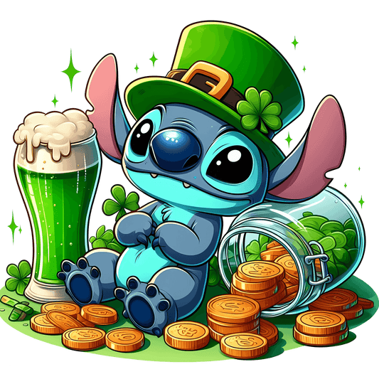 Disney Stitch St Patty's Design - DTF Ready To Press - Heat Press Transfer