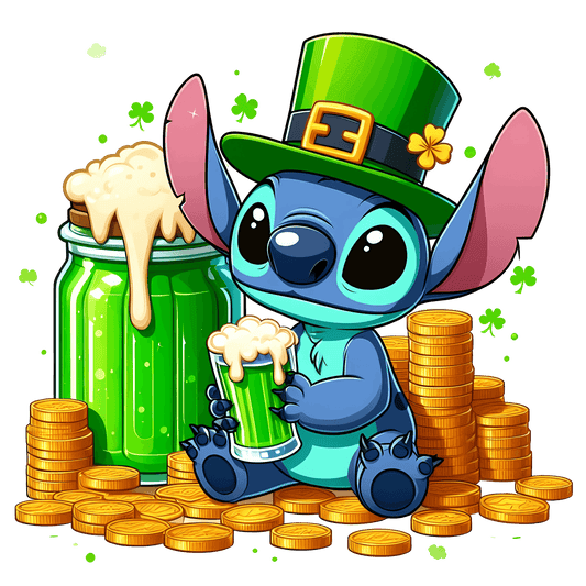 Disney Stitch St. Patty's Day Design - DTF Ready To Press - Heat Press Transfer