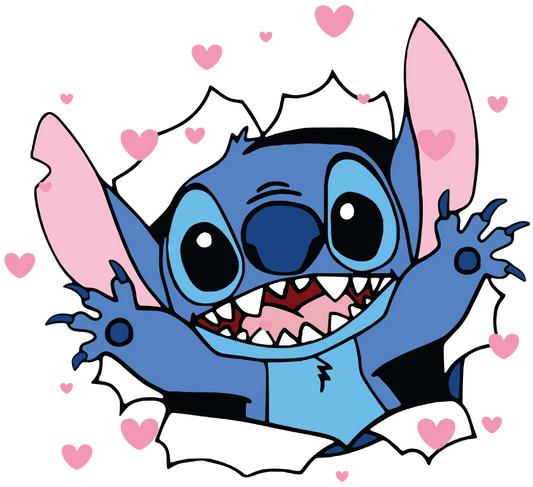 Disney Stitch Valentine's Day Lover Design - DTF Ready To Press - Heat Press Transfer