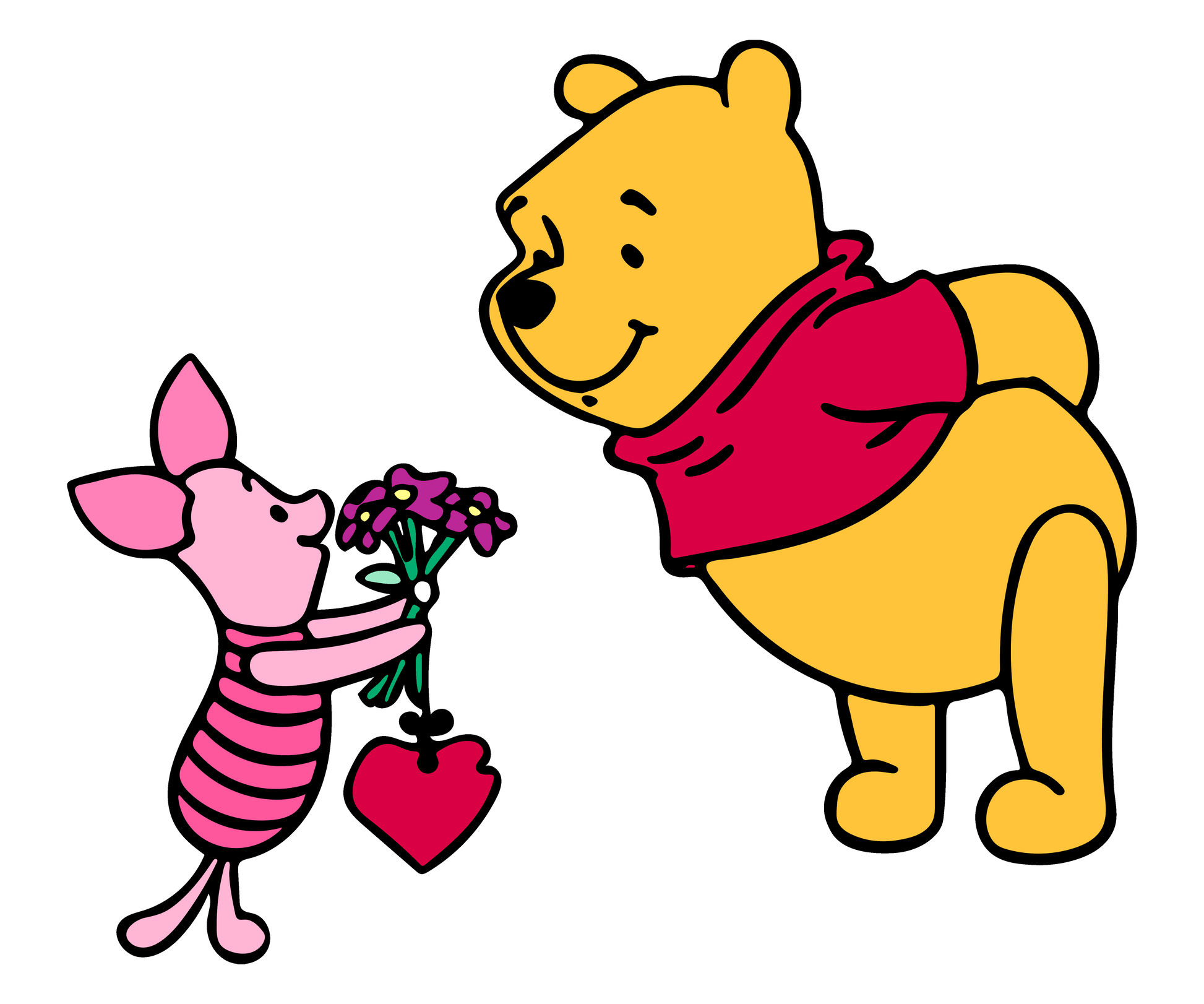 Disney Winnie The Pooh And Piglet Valentine's Day Be Mine Design - DTF Ready To Press - Heat Press Transfer