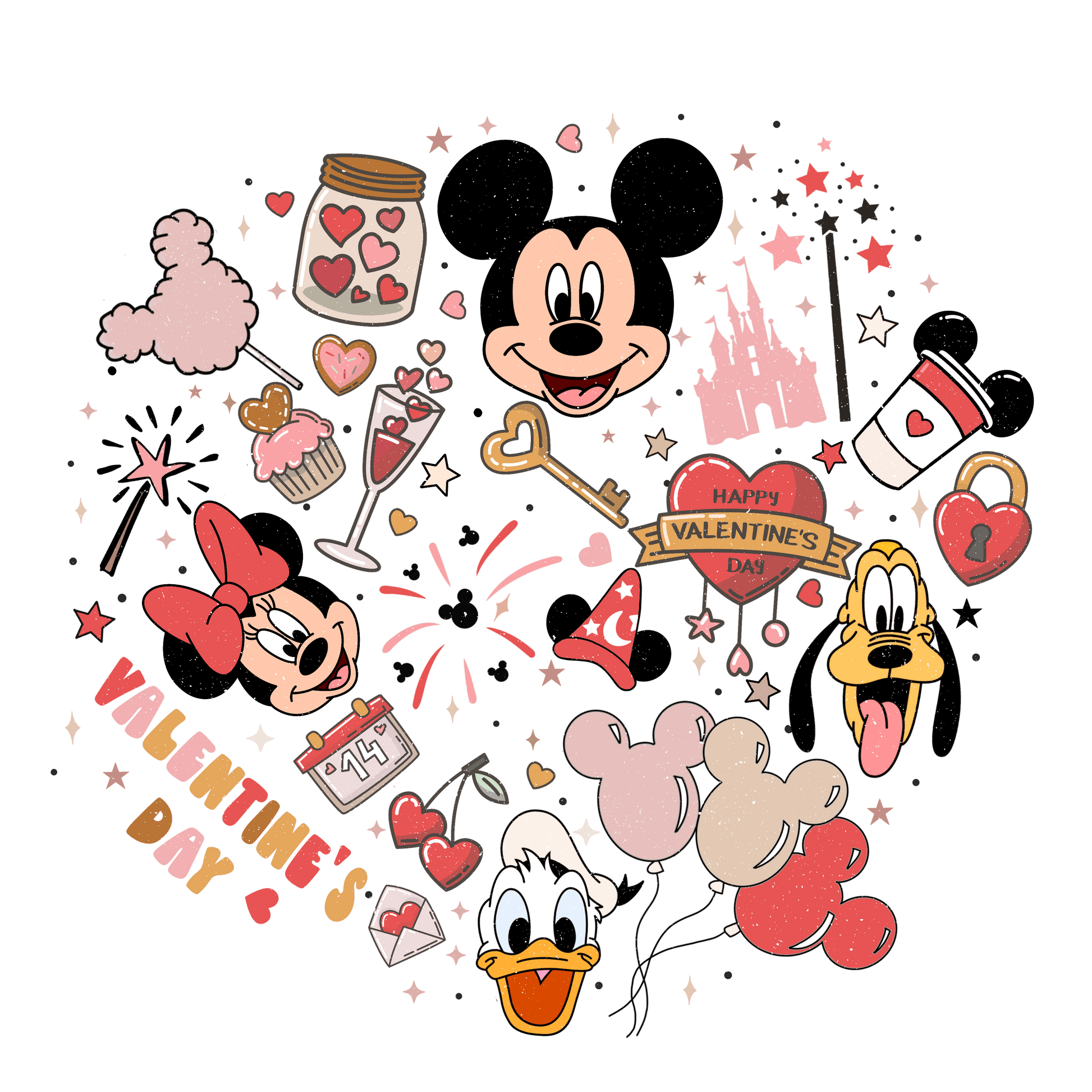 Disneyland Valentine Design - DTF Ready To Press - Heat Press Transfer