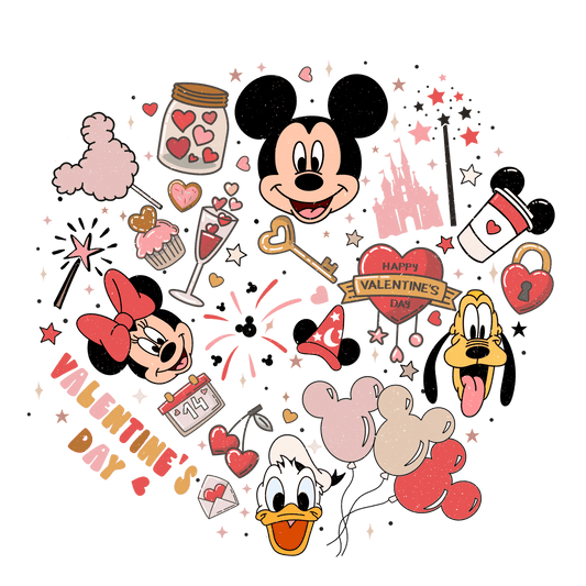 Disneyland Valentine Design - DTF Ready To Press - Heat Press Transfer