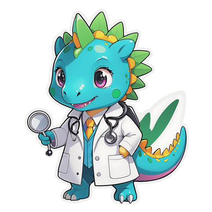 Doctor Dinosaur - UV DTF Sticker - Heat Press Transfer