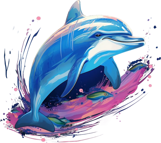 Dolphin Splash - DTF Ready to Press - Heat Press Transfer