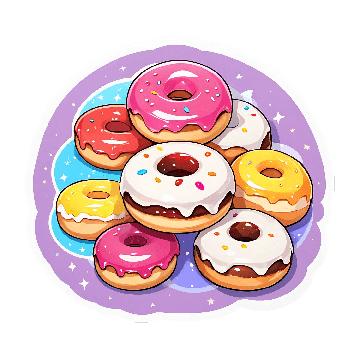 Donut Delight - Colorful Sticker - Heat Press Transfer