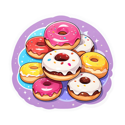 Donut Delight - Colorful Sticker - Heat Press Transfer