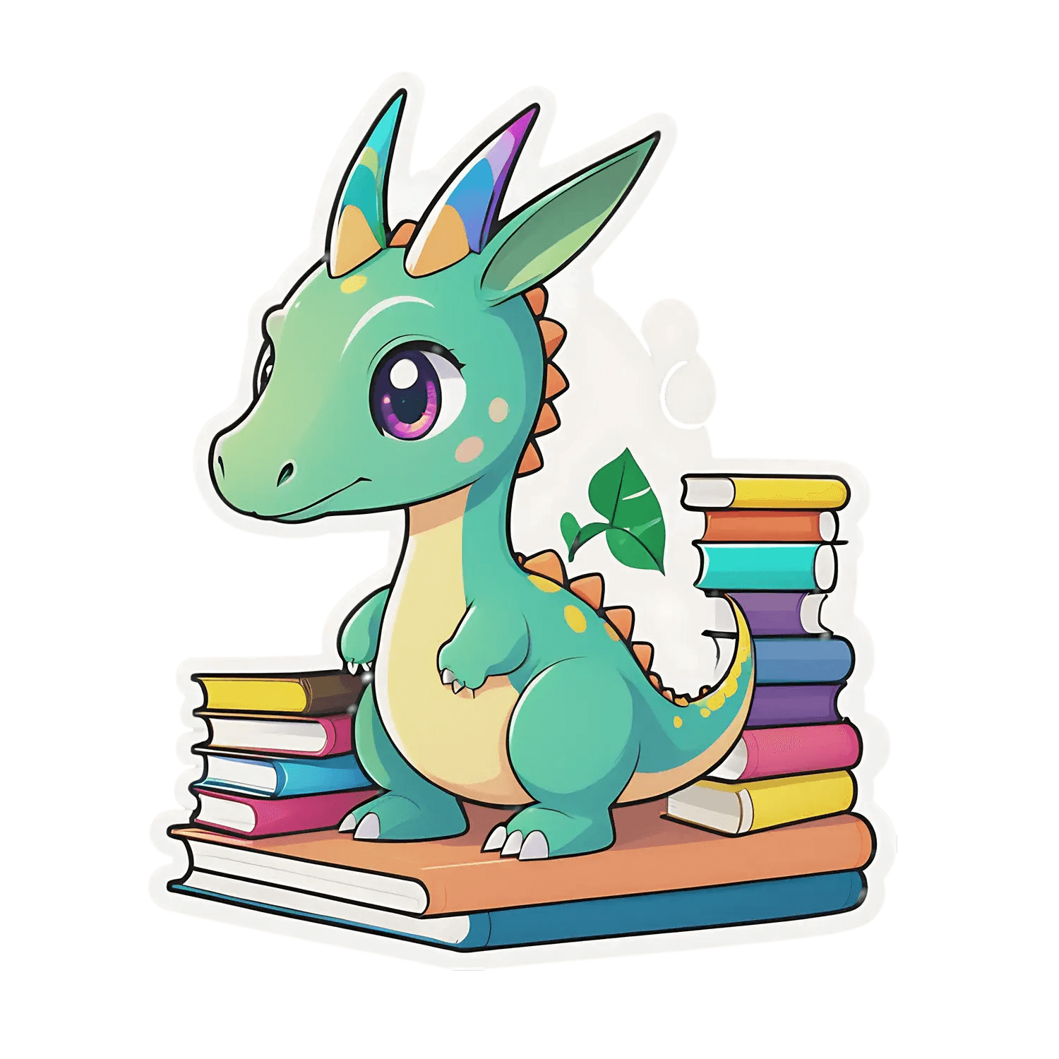 Dragon Book Lover - Sticker - Heat Press Transfer