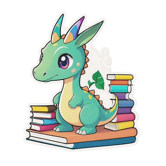 Dragon Book Lover - Sticker - Heat Press Transfer