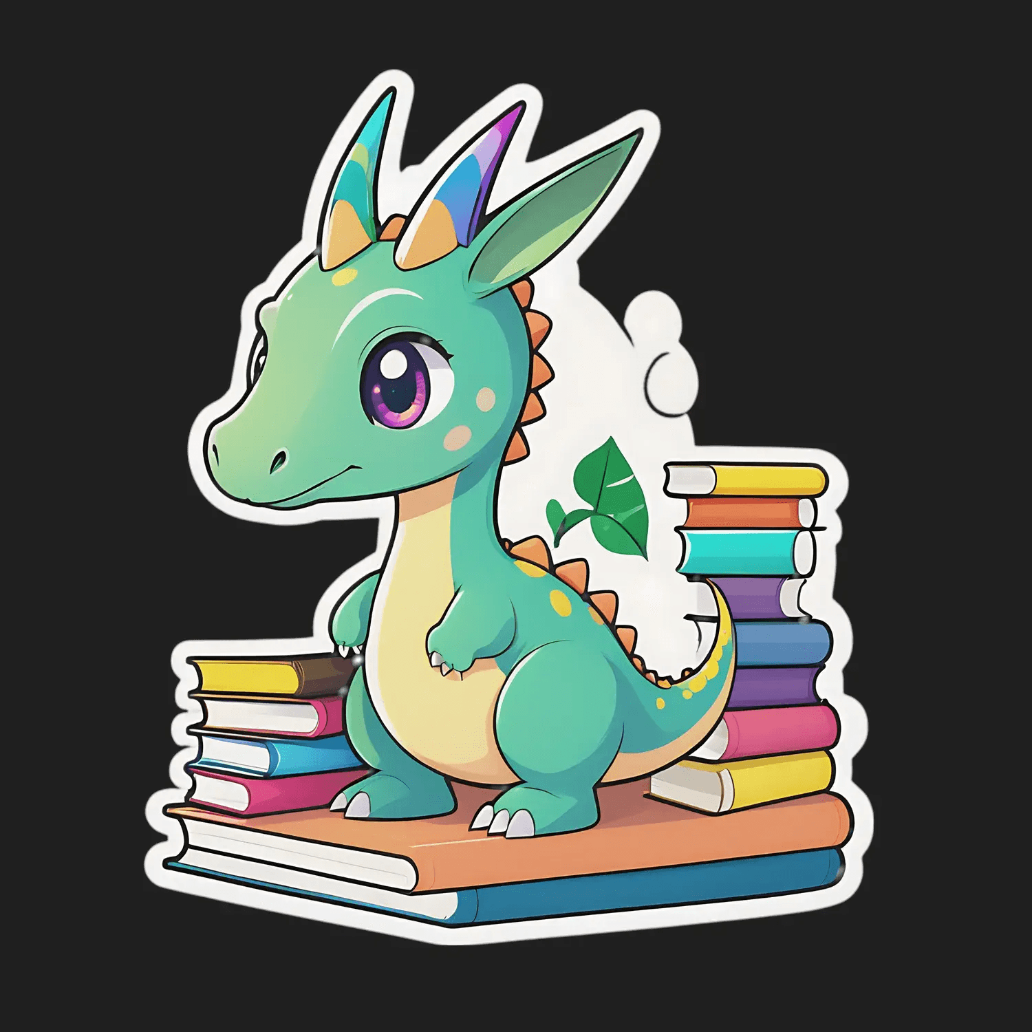 Dragon Book Lover - Sticker - Heat Press Transfer