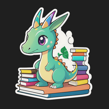 Dragon Book Lover - Sticker - Heat Press Transfer