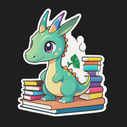 Dragon Book Lover - Sticker - Heat Press Transfer