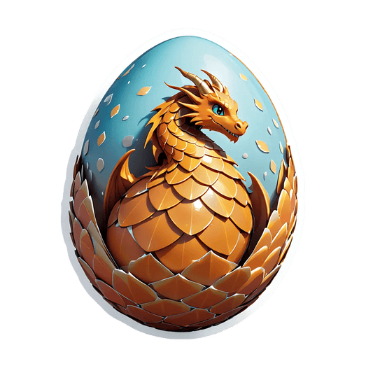 Dragon Egg Sticker - Mystical 3D Design - Heat Press Transfer