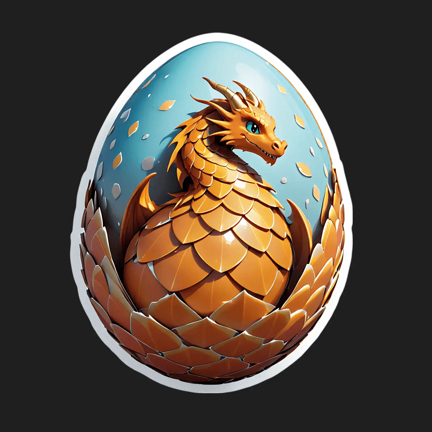 Dragon Egg Sticker - Mystical 3D Design - Heat Press Transfer