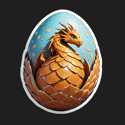Dragon Egg Sticker - Mystical 3D Design - Heat Press Transfer