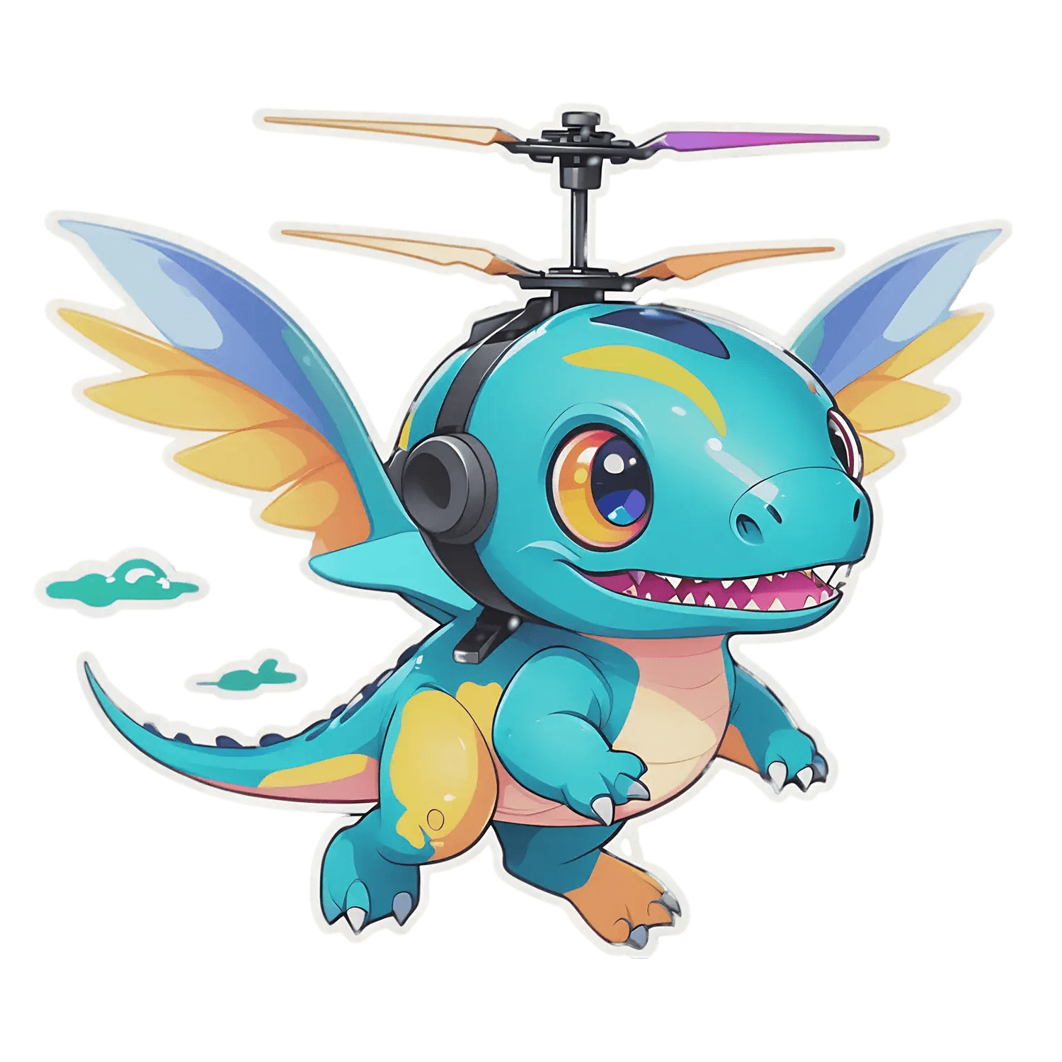 Dragon Helicopter Hybrid - Sticker - Heat Press Transfer