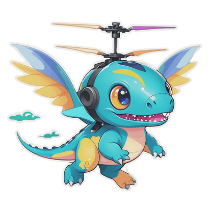 Dragon Helicopter Hybrid - Sticker - Heat Press Transfer