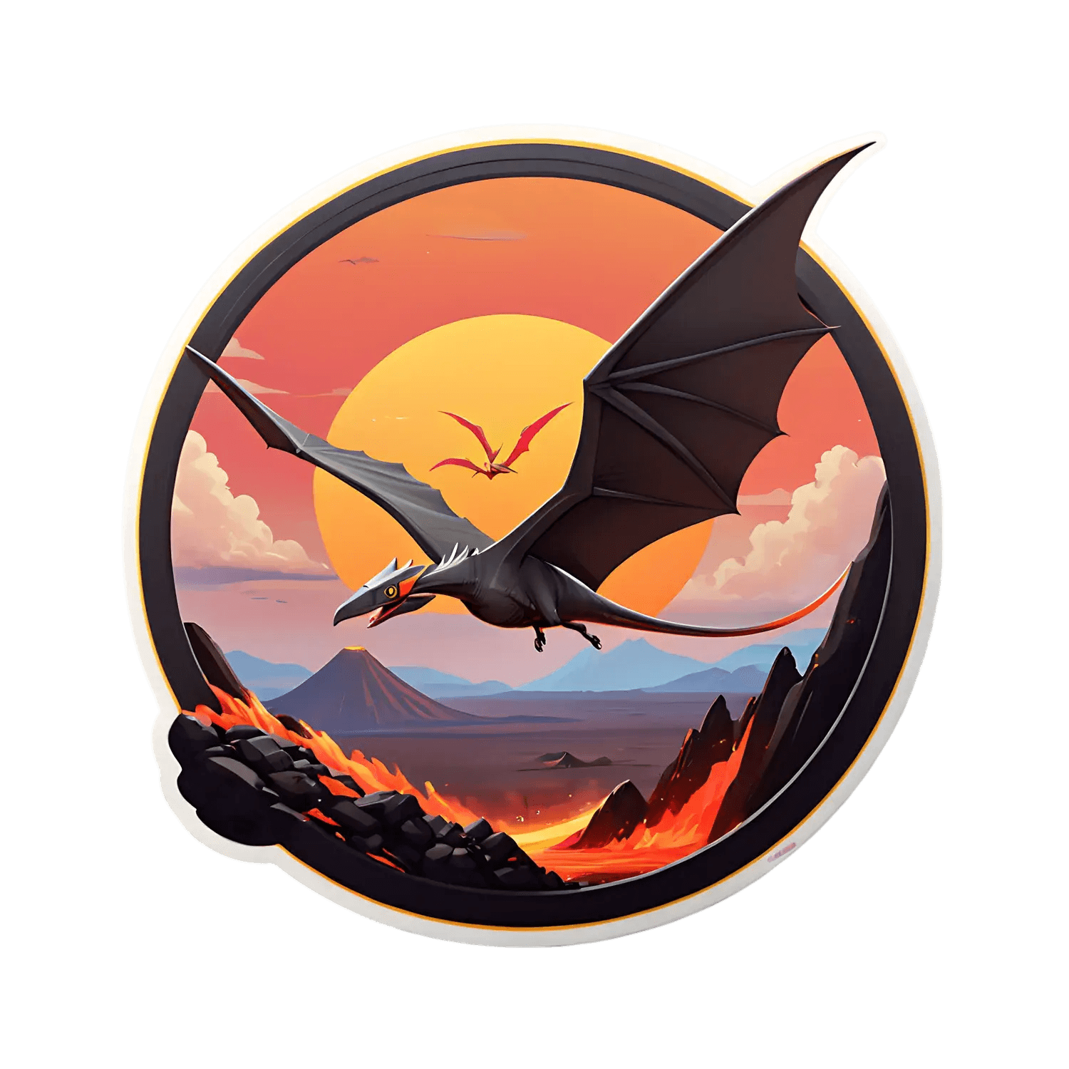 Dragon Sunset - UV Sticker - Heat Press Transfer