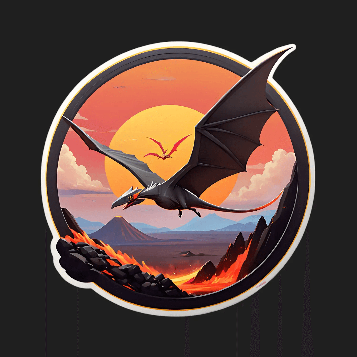 Dragon Sunset - UV Sticker - Heat Press Transfer