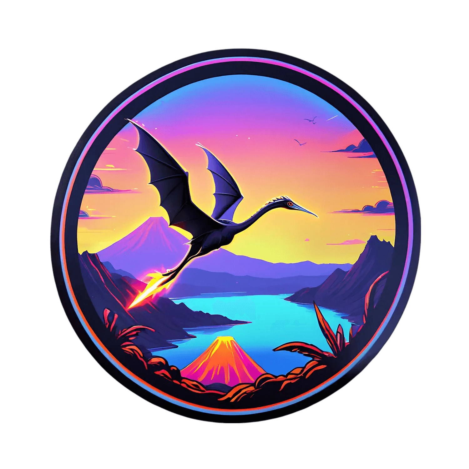 Dragon Sunset - Vibrant Sticker - Heat Press Transfer